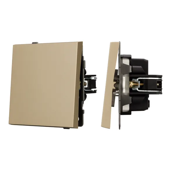 Механизм выключателя одноклавишный проходной SWT-TENDO-MKP1-SFPL-GD (230V, 10A) Arlight 054580