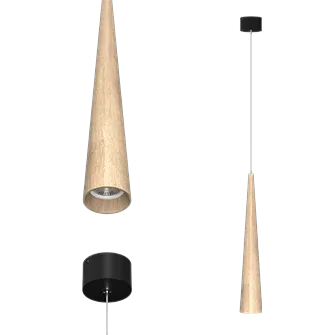 Подвесной (накладной) светильник LeDron WoodCone Black под сменную лампу Подвесной (накладной) светильник LeDron WoodCone Black под сменную лампу