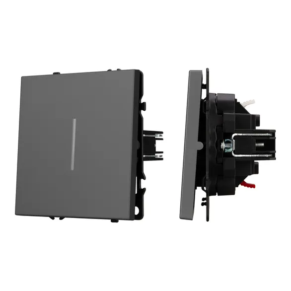 Механизм выключателя одноклавишный непроходной LED SWT-NOBE-MK01-SFPL-L-GR (230V, 10A) Arlight 054260