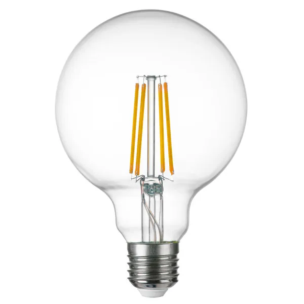 Лампа энергосберегающая LED FILAMENT 220V G95 E27 8W=80W 720LM 360G CL 3000K 30000H Lightstar 933102