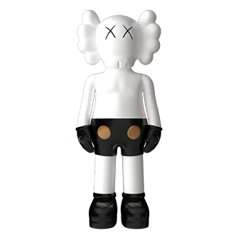 Дизайнерская статуэтка копилка KAWS Companion белый с чёрным LeDron 93D white