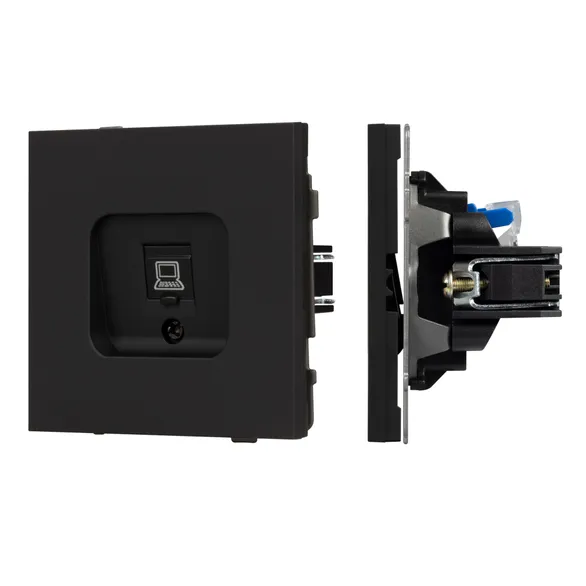 Механизм компьютерной розетки SCT-TENDO-MPC1-SFPL-BK (RJ-45, CAT6) (Матовый черный) Arlight 054591