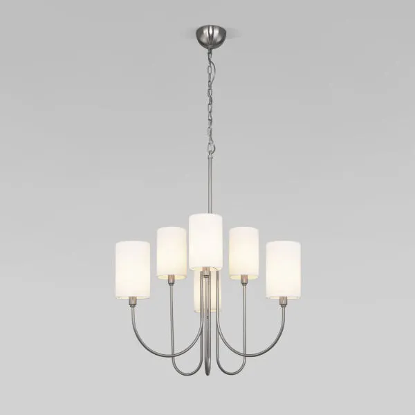 Подвесная люстра с тканевыми абажурами Eurosvet 60164/6 никель a065747 Abbey