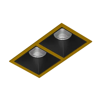 Встраиваемый светодиодный светильник Ledron RISE KIT 2 LED 3000K Gold-Black
