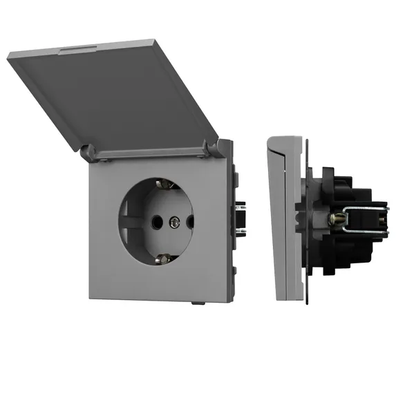 Механизм розетки влагозащищённый SCT-TENDO-MCP-PL-GR (230V, 16A) (Arlight, Графитовый) 054092