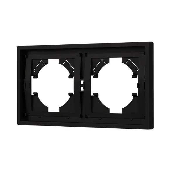 Рамка пластиковая FRM-TENDO-SFPL-2-BK (Матовый черный) Arlight 054646