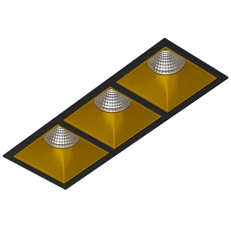 Встраиваемый светодиодный светильник Ledron RISE KIT 3 LED 4000K Black-Gold