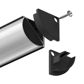 Комплект заглушек для углового профиля LeDron 1515-Z Black