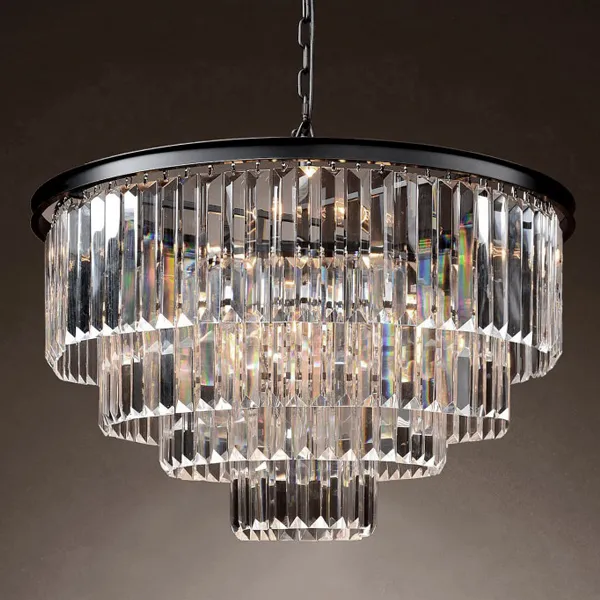 Подвесная люстра RH 1920s Odeon Clear Glass Fringe Chandelier -60 ImperiumLoft 75713-22 40.308