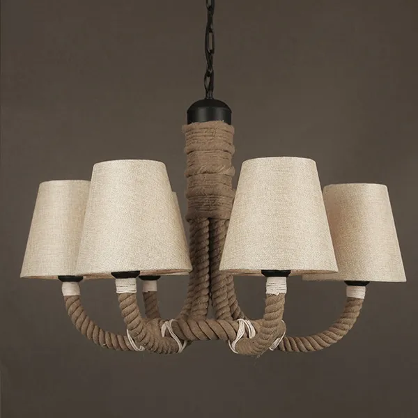 Подвесная люстра Rattan Chandelier Loft Rope Light ImperiumLoft 75563-22 40.104.MT.BL.T1B