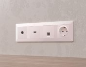 Комплект механизма компьютерной розетки RJ-45 (8P8C) CAT6A экранированной с автоматической защитной шторкой ALFA Жемчуг Volt MA212005 QUANT