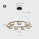 Кольцевые люстры и светильники MAYER RING 9 плафонов Lampatron 8379-22935