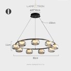 Кольцевые люстры и светильники MAYER RING 9 плафонов Lampatron 8379-22935