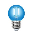 Лампочка светодиодная Uniel LED-G45-5W/BLUE/E27 GLA02BL картон