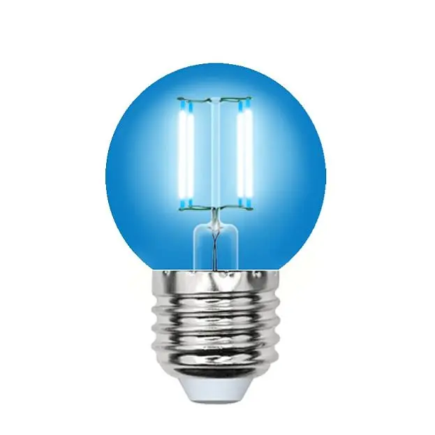 Лампочка светодиодная Uniel LED-G45-5W/BLUE/E27 GLA02BL картон Лампочка светодиодная Uniel LED-G45-5W/BLUE/E27 GLA02BL картон