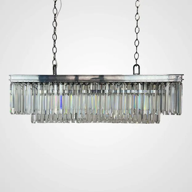 Подвесная люстра RH 1920S ODEON CLEAR GLASS FRINGE chrome 100 ImperiumLoft 229996-22 155093-22