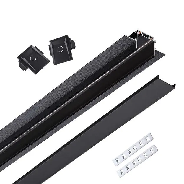 Шинопровод 2 м Novotech 135199 SMAL Track Black встраиваемый ГКЛ