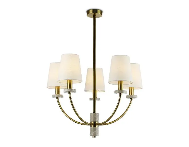 Люстра на штанге с абажурами и мрамором Ambrella light LH75351/5 SB/WH 