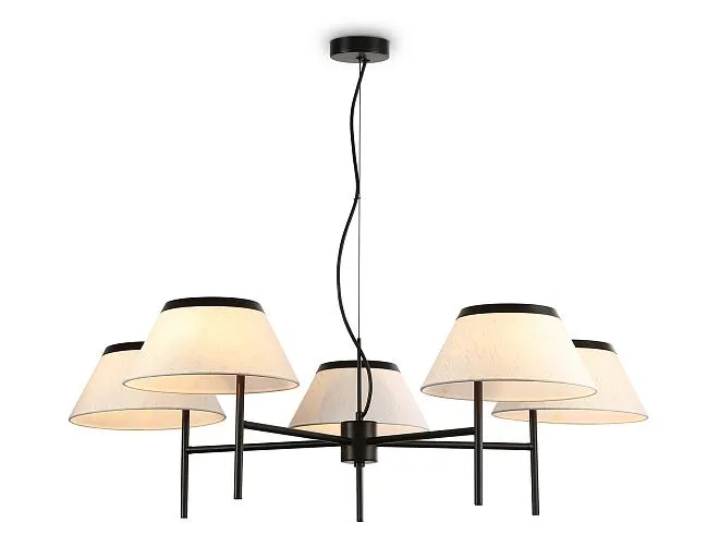 Подвесная люстра с абажурами Ambrella light LH72453/5 BK/WH 