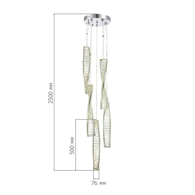 Светильник подвесной Хром/Прозрачный LED 1*55W 3000K ST-LuceSL6205.103.05 ELICA Светильник подвесной Хром/Прозрачный LED 1*55W 3000K ST-LuceSL6205.103.05 ELICA