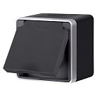 Розетка с заземлением, шторками и защитной крышкой werkel w5071234 накладные механизмы gallant черный с серебром a051146