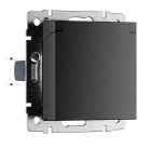 Розетка с заземлением, шторками и защитной крышкой Werkel W1171208 Встраиваемые механизмы черные матовый a069582