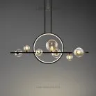 Реечный, рядный светильник IONA L HALO Размер S. Цвет каркаса черный. Цвет плафонов прозрачный. Lampatron iona-l-halo-black-7 3164-7841