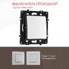 Выключатель одноклавишный проходной (на 2 направления), 10AX 250V Arte Milano 217.32-1.silver am