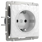 Розетка с заземлением и шторками (белый) Werkel W1271101 Hammer a052020