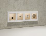 Комплект механизма TV розетки SAT 5-2400MHz 3.5dB ALFA Шампань Volt MA613050 QUANT