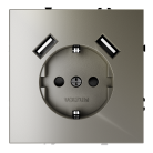 Розетка встраиваемая с заземлением и защитными шторками + usb 16А VOLTUMVLS040404