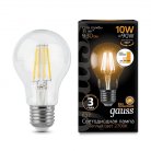Лампа светодиодная диммируемая Gauss 102802110-S E27 10W 2700K прозрачная