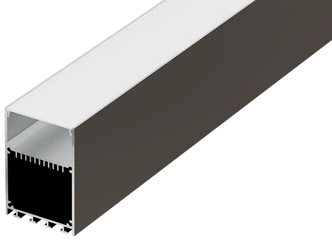 Накладной/подвесной алюминиевый анод. профиль, 50х73,5х5000мм. В комплекте матовый экран, 2 торцевые заглушки, алюминий Donel DN18CS5074A5Set DN18