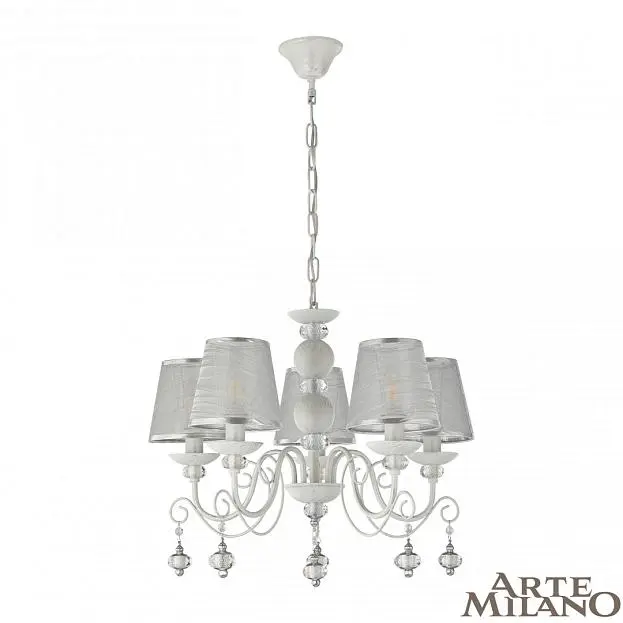Люстра подвесная Arte Milano 347620/5 WT+SL AM347620 Люстра подвесная Arte Milano 347620/5 WT+SL AM347620