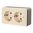 Розетка двойная с заземлением Werkel W5072110 (шампань рифленый) Gallant a051037
