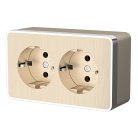 Розетка двойная с заземлением Werkel W5072110 (шампань рифленый) Gallant a051037