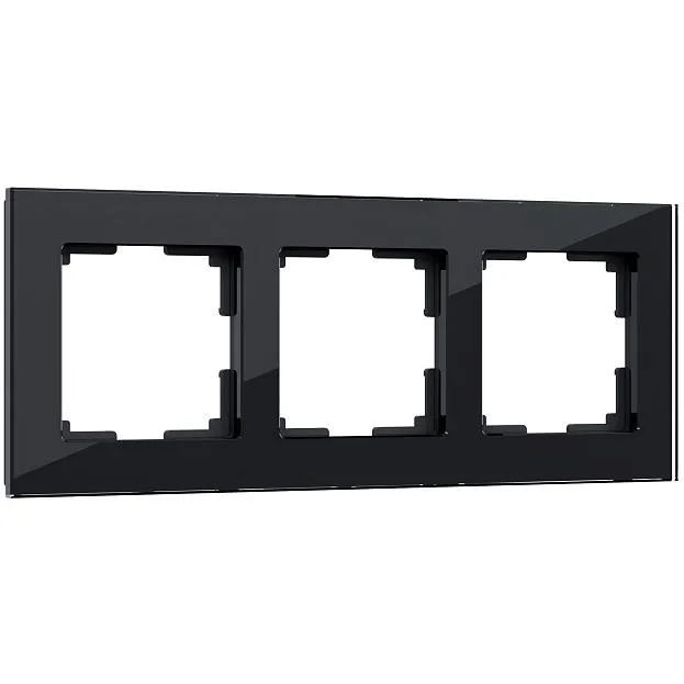 Стеклянная рамка на 3 поста Werkel W0031108 Favorit (черный,стекло) a051440 Стеклянная рамка на 3 поста Werkel W0031108 Favorit (черный,стекло) a051440