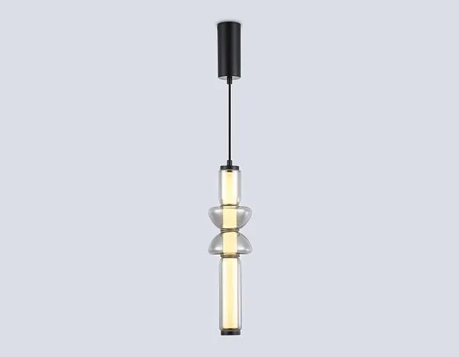Подвесной светильник Ambrella light LH11021 BK/SM черный/дымчатый 17W 3000K D120*435