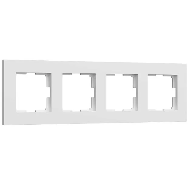 Рамка на 4 поста (белый матовый) Werkel W0042961 Slab a062797 Рамка на 4 поста (белый матовый) Werkel W0042961 Slab a062797
