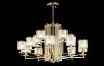 Подвесная люстра Crystal Lux NICOLAS SP-PL10+5 GOLD/WHITE