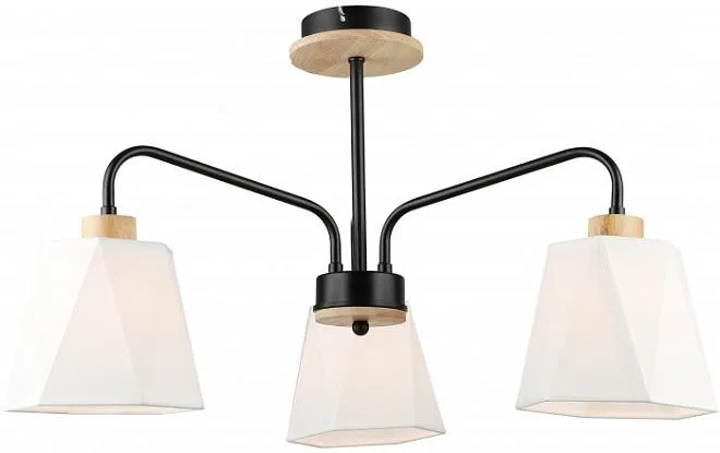 Потолочная люстра Imex MD.5714-3-S-BK+WOOD Потолочная люстра Imex MD.5714-3-S-BK+WOOD