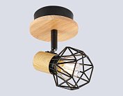 Спот Ambrella light TR8751 BK/WD черный/дерево IP20 E27 D115*175