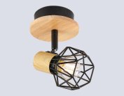 Спот Ambrella light TR8751 BK/WD черный/дерево IP20 E27 D115*175