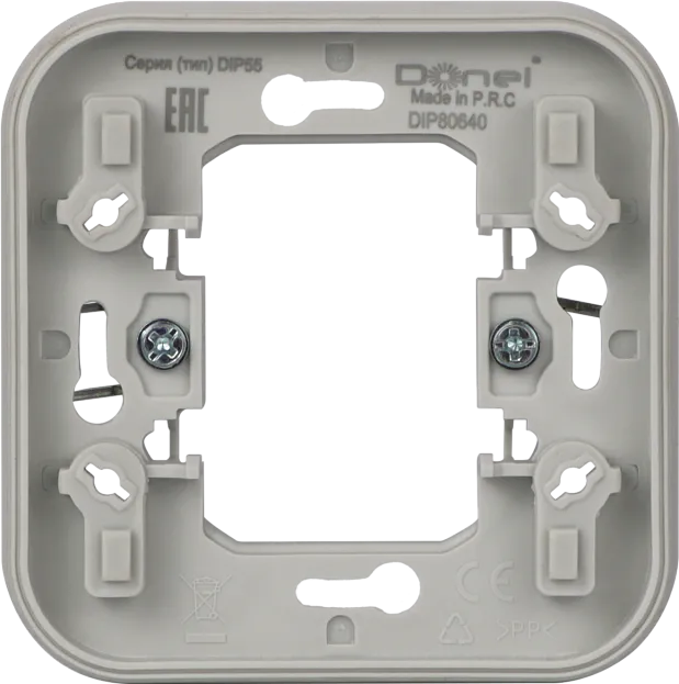 Адаптер для скрытой установки одиночный, цвет серый, IP55, Donel DIP80640 W55 Адаптер для скрытой установки одиночный, цвет серый, IP55, Donel DIP80640 W55