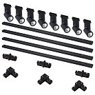 Комплект трековый, черный, 8 светильников, 4 шинопровода по 1м, коннекторы ST Luce ST2650.430.08 BASE