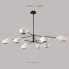 Люстра LANT 8 плафонов. Размер L. Цвет белый. Черный каркас. Lampatron 871-1313