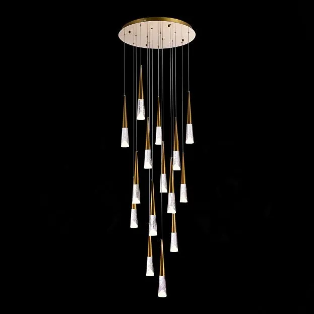 Люстра подвесная Золотистый/Прозрачный LED 15*3W 3000K ST Luce SL6111.203.15 SOLLEN