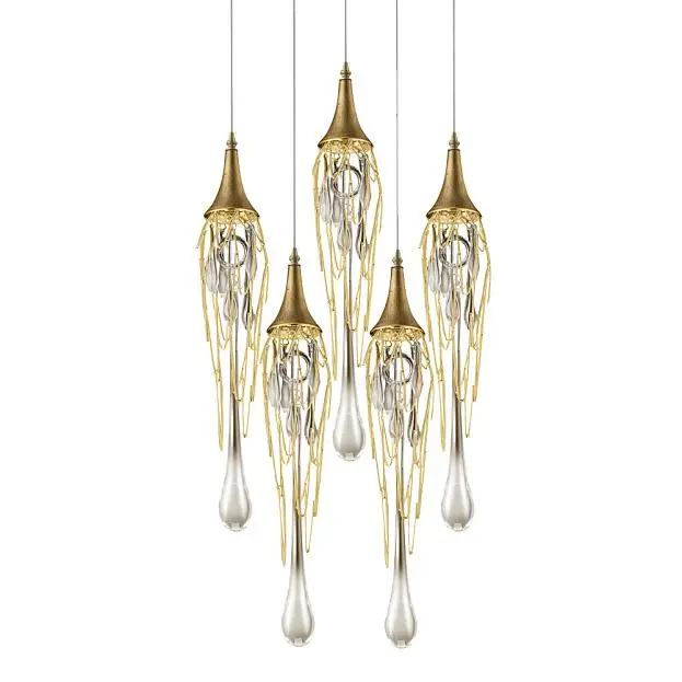 Подвесной светильник Delight Collection P68009L-5/R gold Goddess Tears Подвесной светильник Delight Collection P68009L-5/R gold Goddess Tears
