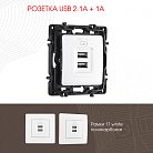 Розетка USB 2.1А+1А Arte Milano 217.46-1.white am
