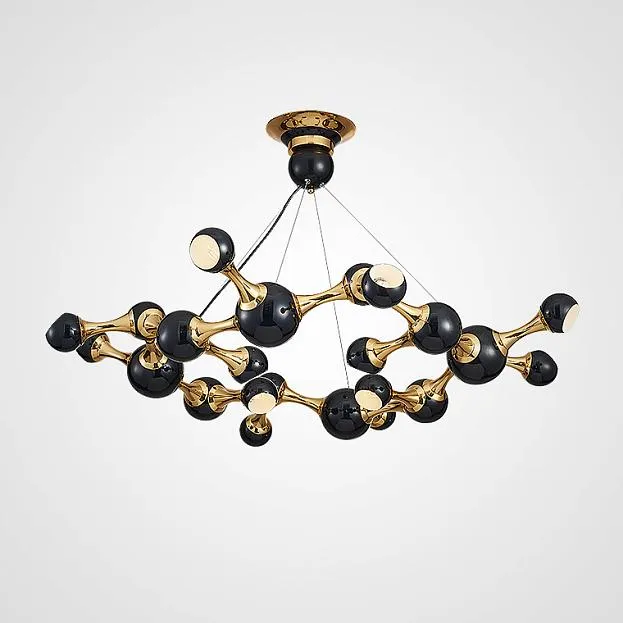 Дизайнерская подвесная люстра ATOMIC ROUND SUSPENSION Black ImperiumLoft 101437-26 CHEMISTRY01